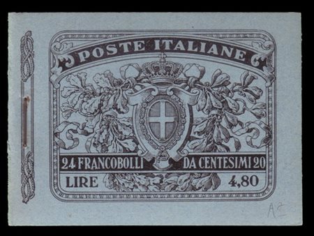 REGNO D'ITALIA 1916
Libretto contenente 4 blocchi da 6 esemplari del 20/15c. gr