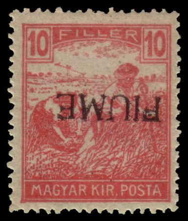 FIUME 1918
10f. rosso di Ungheria con soprastampa "FIUME" a macchina, come semp