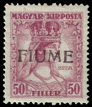 FIUME 1918/1919
50f. lilla di Ungheria "Zita", con soprastampa "FIUME" a mano d