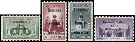 MONTENEGRO 1942
Occupazione italiana
"Legionari". Serie completa di 4 valori co