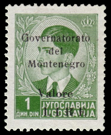 MONTENEGRO 1942
Occupazione italiana
Saggio venduto in posta. 1d. verde giallo