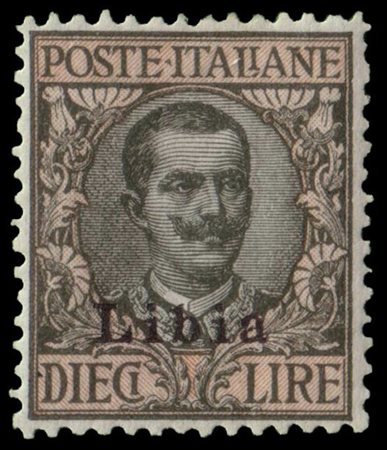 LIBIA 1915
"Floreale". 10 lire oliva e rosa, soprastampa del II tipo

Provenien