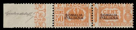 SOMALIA 1940
Pacchi postali "Fascio". 50c. arancio, bordo di foglio

Provenienz