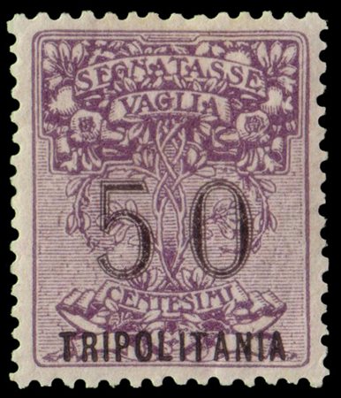 TRIPOLITANIA 1926
Segnatasse vaglia. 50c. violetto, soprastampa in caratteri gr