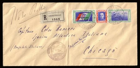 REGNO D'ITALIA 1933 (17 giu.)
Busta raccomandata (n.1365) da Orbetello, via Rey