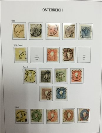 AUSTRIA 1850/1969
Collezione del periodo, specializzata per le prime emissioni,