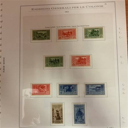 EMISSIONI GENERALI 1932/1934
Collezione completa di ottima qualità montato su f