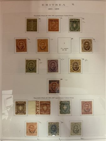 ERITREA 1893/1936
Collezione avanzata del periodo, montata su album Marini. Mat