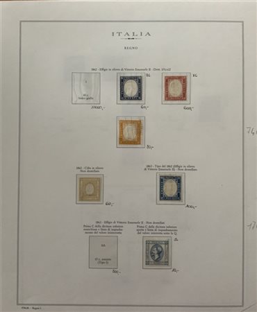 REGNO D'ITALIA 1862/1899
Collezione del periodo con servizi, su fogli d'album M