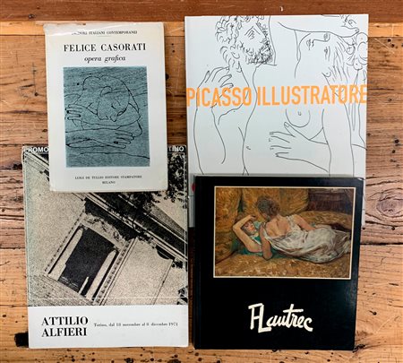 AUTORI VARI - Lotto unico di 4 cataloghi (Alfieri, Casorati, Toulouse-Lautrec e Picasso)