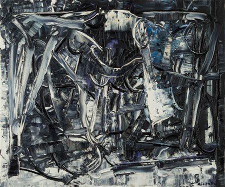 JEAN PAUL RIOPELLE Senza titolo 1960 olio su tela cm 54 x 65 firmato in basso...