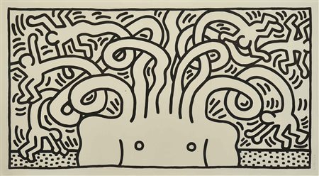 KEITH HARING Medusa head 1986 litografia cm 138,20 x 247,50 esemplare 11/24...