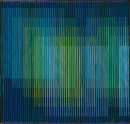 CARLOS CRUZ DIEZ Physichromie 516 1970 acrilico e lamelle di plastica su...