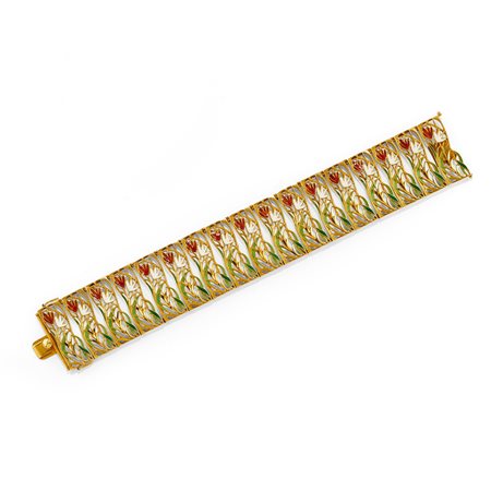 Ottaviani - Bracciale in oro giallo 18K e smalto policromo