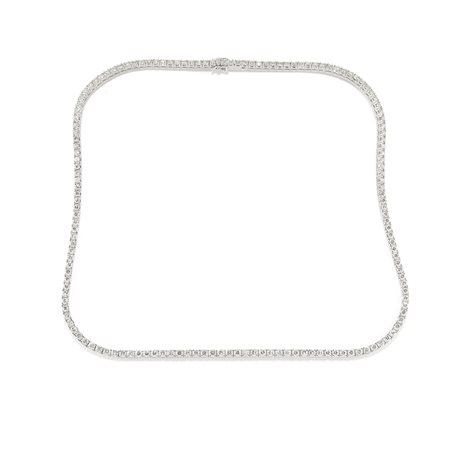 Collana tennis in oro bianco 18K e diamanti taglio brillante ct 7,50