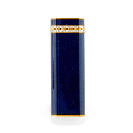 Cartier - Accendino placcato in oro giallo e smalto blu