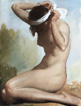 Gino Boccasile "Nudo femminile" '45
olio su cartone (cm 40x30)
Firmato e datato