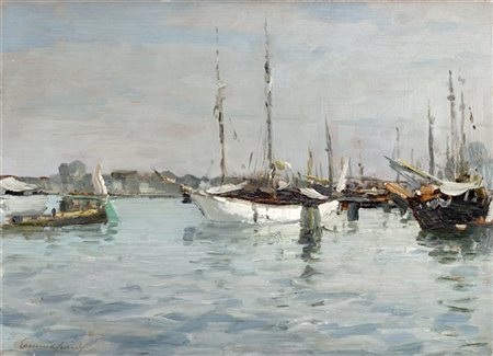 Emma Ciardi "Canale della Giudecca" 
olio su tavola (cm 27x37)
Firmato in basso