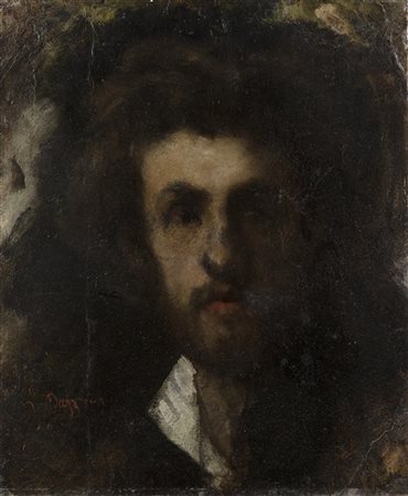 Leonardo Bazzaro "Ritratto di Ernesto Bazzaro" 1880-1885
olio su cartone (cm 45x