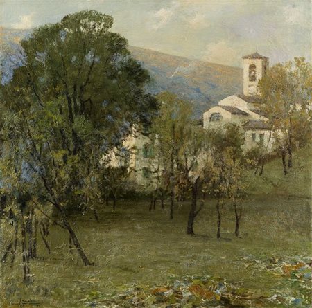 Lodovico Cavaleri "In Val Camonica" 1917
olio su tela (cm 87x86)
Firmato e datat