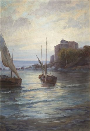 Leonardo Roda "Marina" 
olio su tela (cm 101x70)
Firmato in basso a destra
Al re