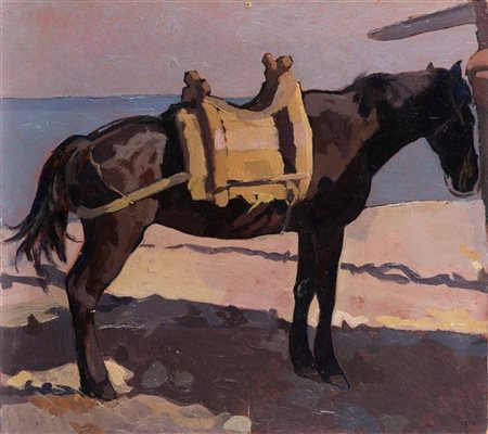 Llewelyn Lloyd "Cavallo a Marciana Marina" 921
olio su cartone pressato (cm 30x4