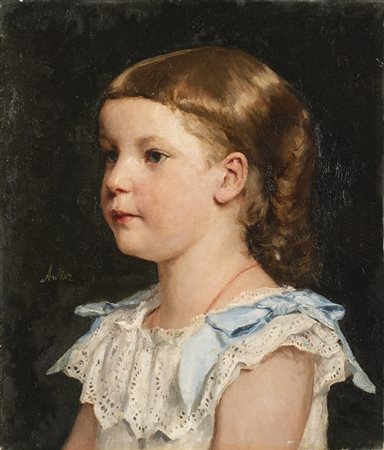 Albert Anker "Ritratto di bimba (Noémi Soutter)" 1885
olio su tela (cm 37,5x32)