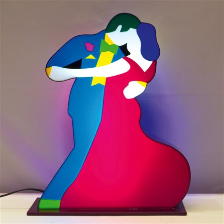 Marco Lodola Dorno 1955 50x40x18 cm. "Ballerini", light box in plexiglass,...