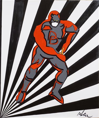 Marco Lodola Dorno 1955 120x100 cm. "Daredevil", smalti su tela, firmato in...