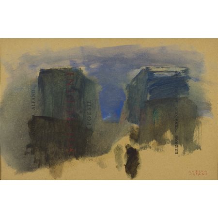 Andrea Alfano Castrovillari 1879-1967 15,5x24 cm. "Senza titolo", acquarello...