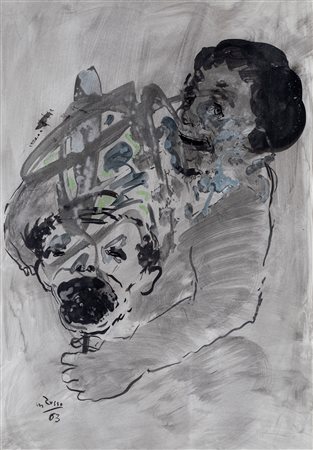 Mario Russo, Figura di donna con maschera, 1963