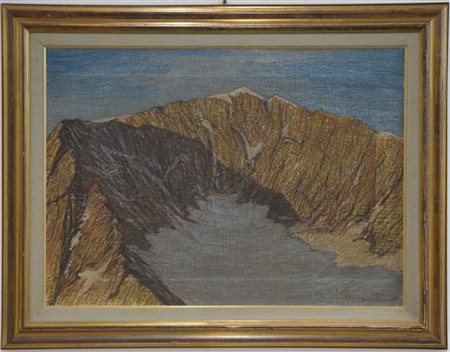 Vincenzo Schiavio "Montagne" olio su tela (cm 55x75) Firmato in basso a destra.