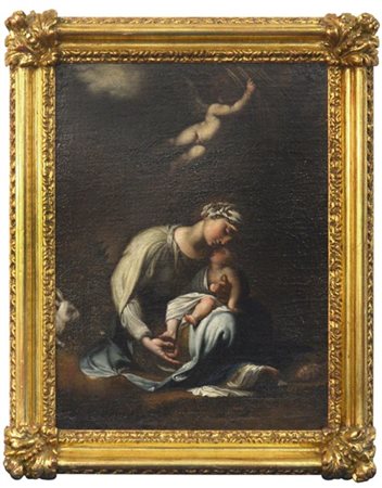 Ignoto, da Correggio "La Madonna del coniglio o la Zingarella" antico dipinto o