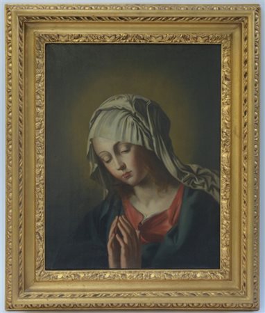 Ignoto, da Sassoferrato "Madonna orante" antico dipinto ad olio su tela (cm 57x