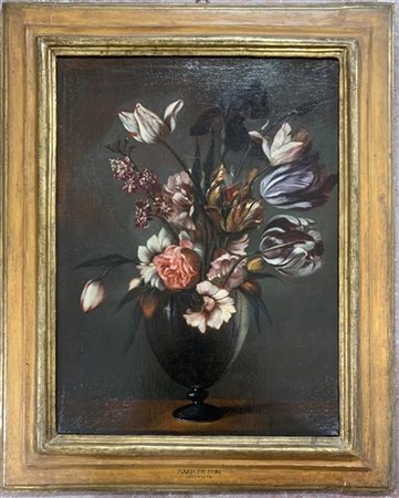 Ignoto "Vaso di fiori" olio su tela (cm 65x49) (restauri) In cornice
Expertise,