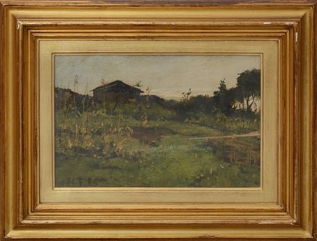 Lorenzo Delleani (Attribuito)

"Campagna" 30.8.84
olio su tavola (cm 25x37)
Data