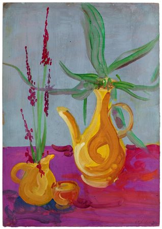 GALVANO ALBINO (Torino 1907 – 1990) - "Vaso di fiori" 1968, 50x34 olio su...