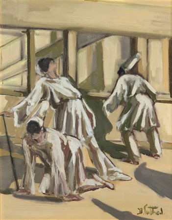 PUTHOD DOLORES (Milano 1934) - "Divertissement" 1992, 50x40 olio su tela....