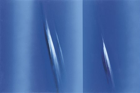 FINZI ENNIO (Venezia 1931) - "La solitudine del blu" 2003, 40x60 acrilico su...