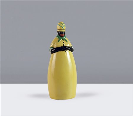 ROBJ PARIGI - "Bottiglia di Rhum,a forma di donna africana " , H 25 ceramica....