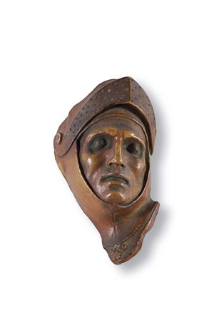 MELANDRI PIETRO (Faenza 1885 – 1976) - Maschera in ceramica patinata, H 34....