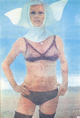 ROTELLA MIMMO (Catanzaro 1918 - 2006 Milano) - "Brigitte Bardot", 98x66...