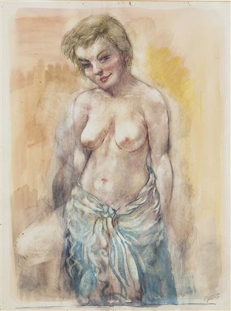 GROSZ GEORGE (D 1893 – 1959) - "Nudo", 51x63 acquerello su cartoncino. Opera...