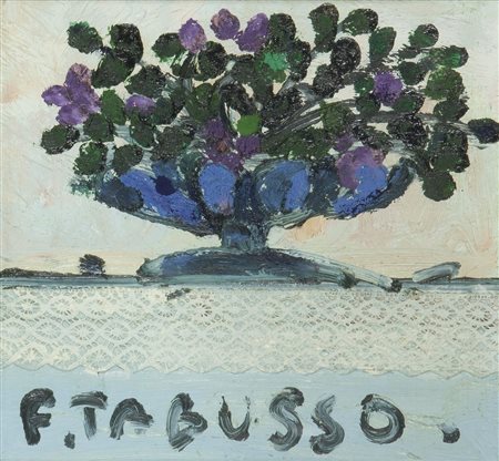 TABUSSO FRANCESCO (Sesto San Giovanni (MI) 1930) - "Vaso di fiori", 21x22...