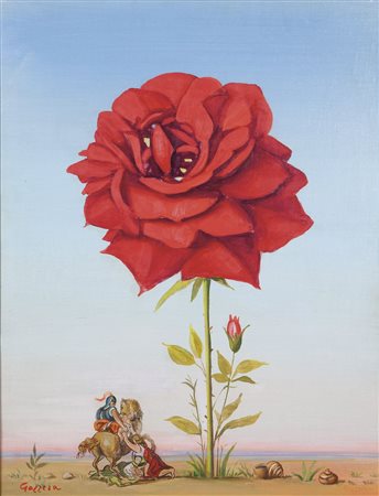 GAZZERA ROMANO (Ciriè (TO) 1908 – 1985) - "La rosa di Erode" 1965, 65x50 olio...