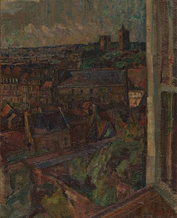 PARESCE RENATO (Carouge (CH) 1886-1937 Parigi) - "Tetti di Parigi" 1915...
