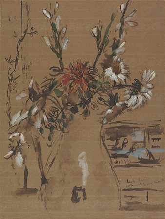 DE PISIS FILIPPO (Ferrara 1896 - 1956 Milano) - "Vaso di fiori", 49x38...
