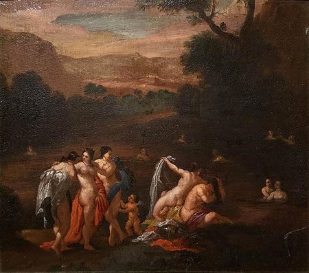 Lorenzo Pasinelli (cerchia) (Bologna 1629-1700). Diana e le sue ninfe al...