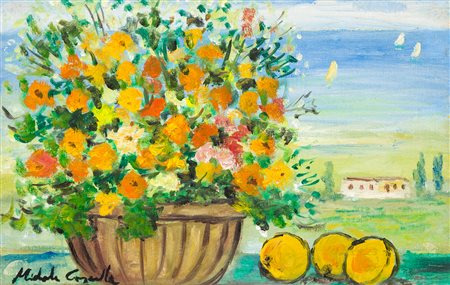 MICHELE CASCELLA (1892-1989) - Senza Titolo (Fiori e mare)