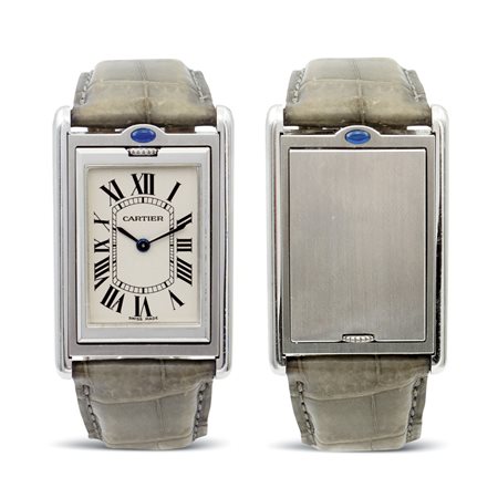 Cartier Tank basculante, orologio da polsoanni 90.in acciaio, cassa...
